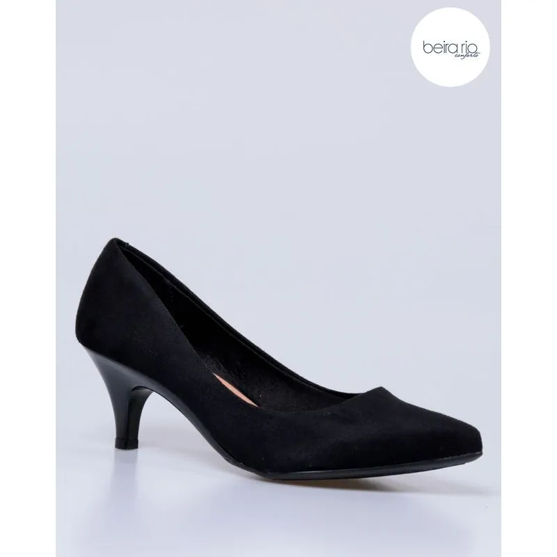 Sapato Scarpin Camurça Beira Rio Preto 33
