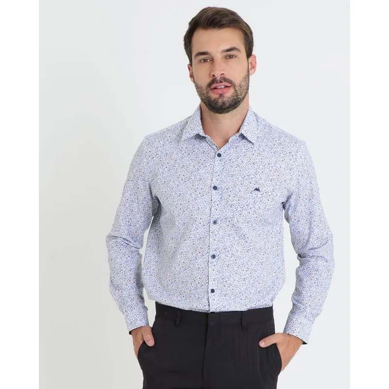 Camisa Masculina Estampa Floral Branca GG