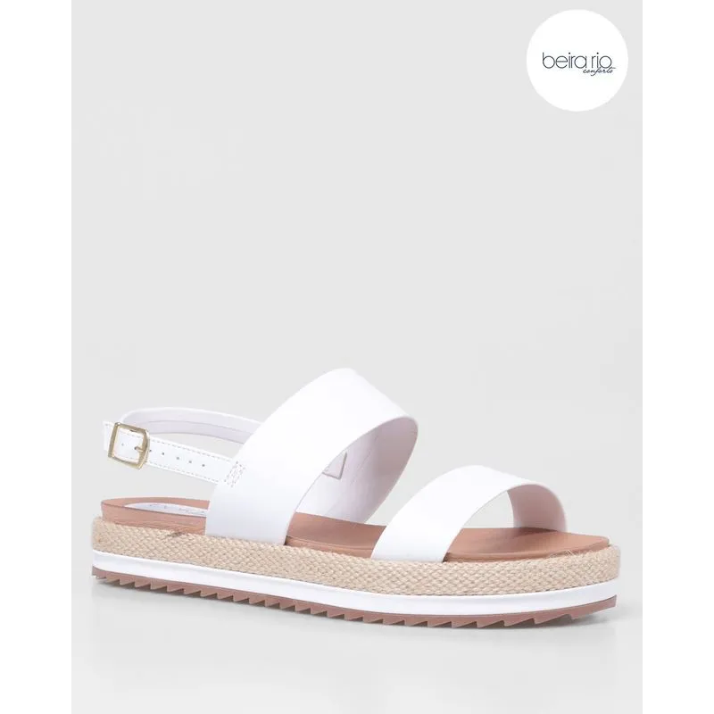 Sandália Flatform Corda Beira Rio Branca 37