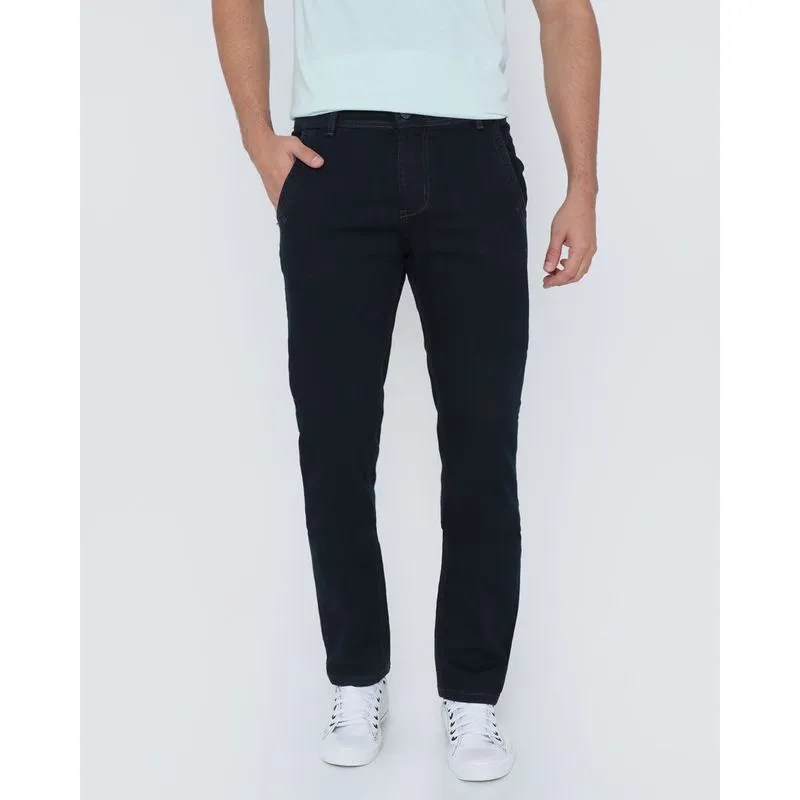 Calça Masculina Plus Size Sawary Jeans Azul Escuro 44