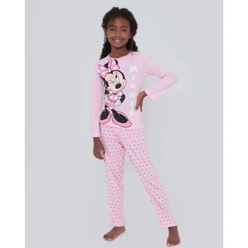 Pijama Infantil Estampa Minnie Disney Rosa 4