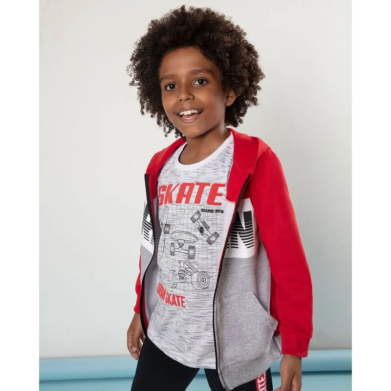 Camiseta Infantil Estampa Skate Flamê Branca 10
