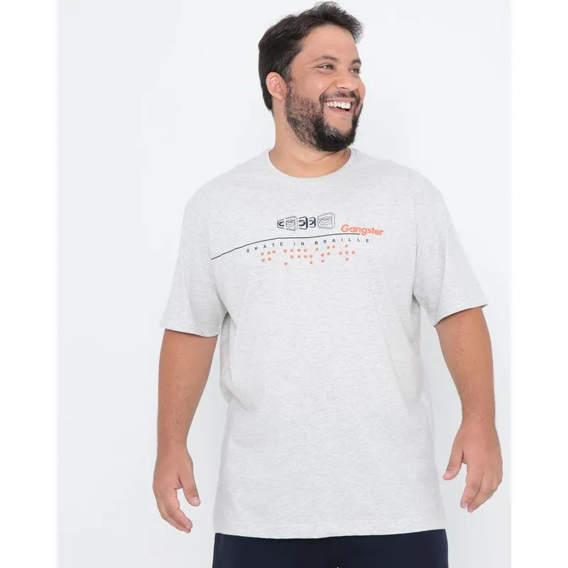 Camiseta Plus Size Skate Gangster Cinza G4