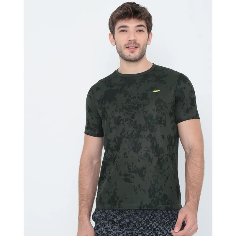 Camiseta Esportiva Estampada Verde Musgo GG