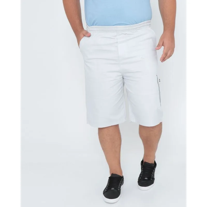 Bermuda Sarja Plus Size Cargo Cinza 54
