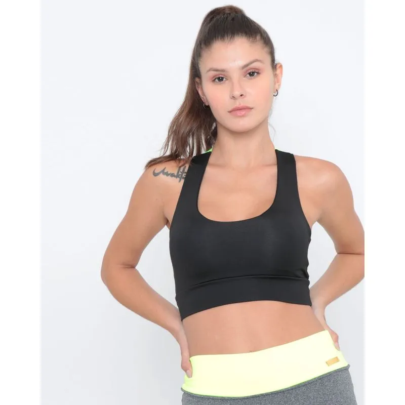 Top Fitness Com Bojo Neon Preto M