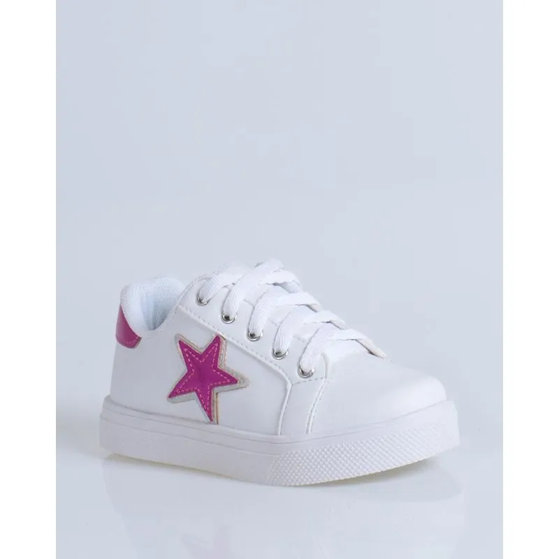 Tênis Infantil Casual Estrela Branco 36