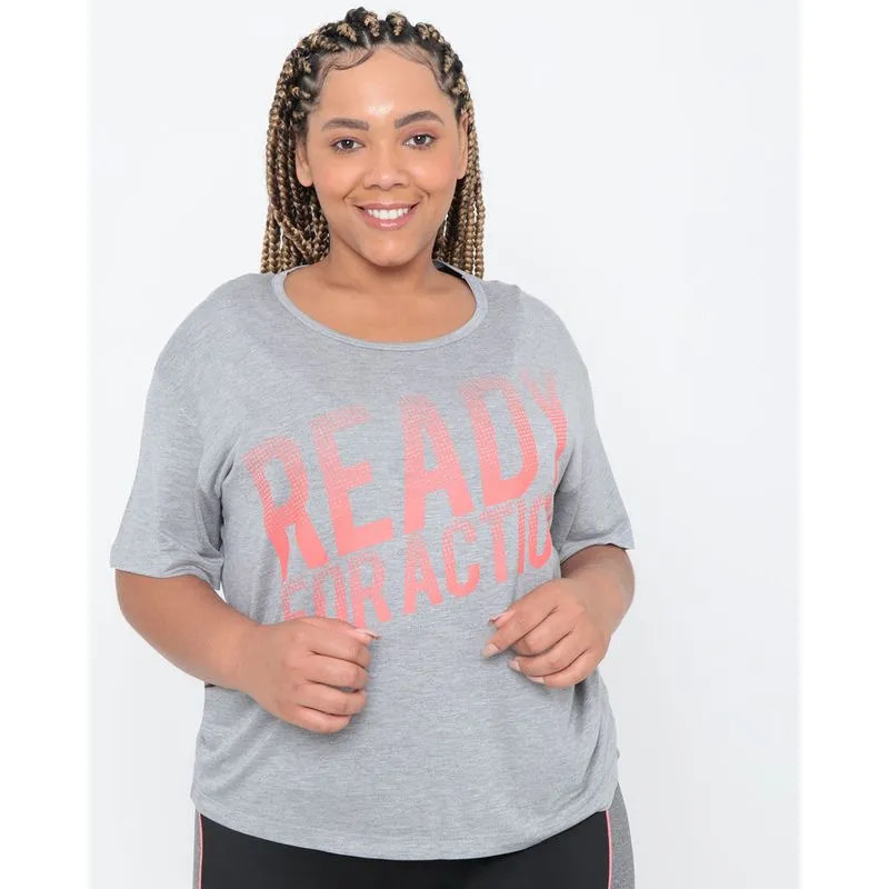 Blusa Plus Size Fitness Estampada Mescla G3