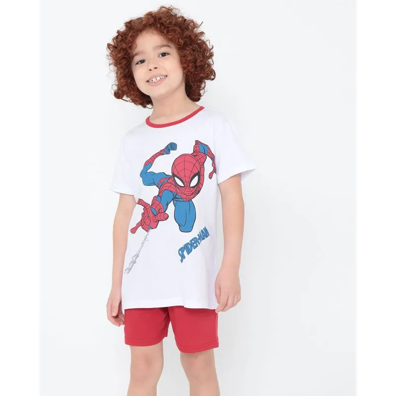 Pijama Infantil Homem Aranha Marvel Branco 8