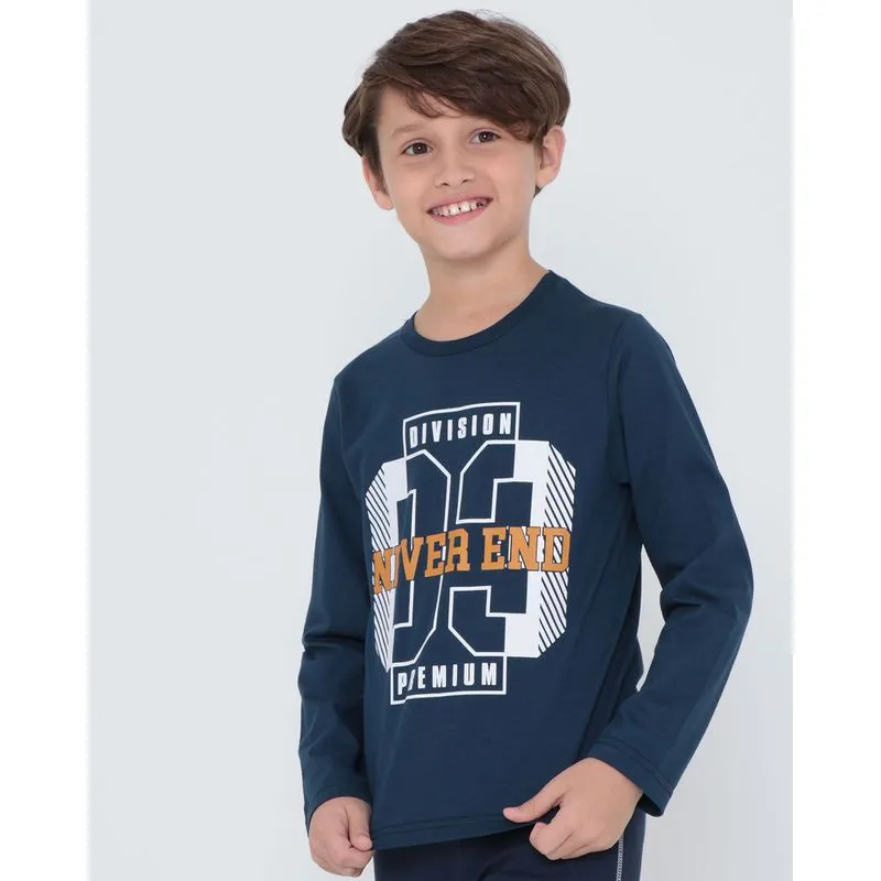 Camiseta Infantil Estampa Esporte Azul Marinho 4