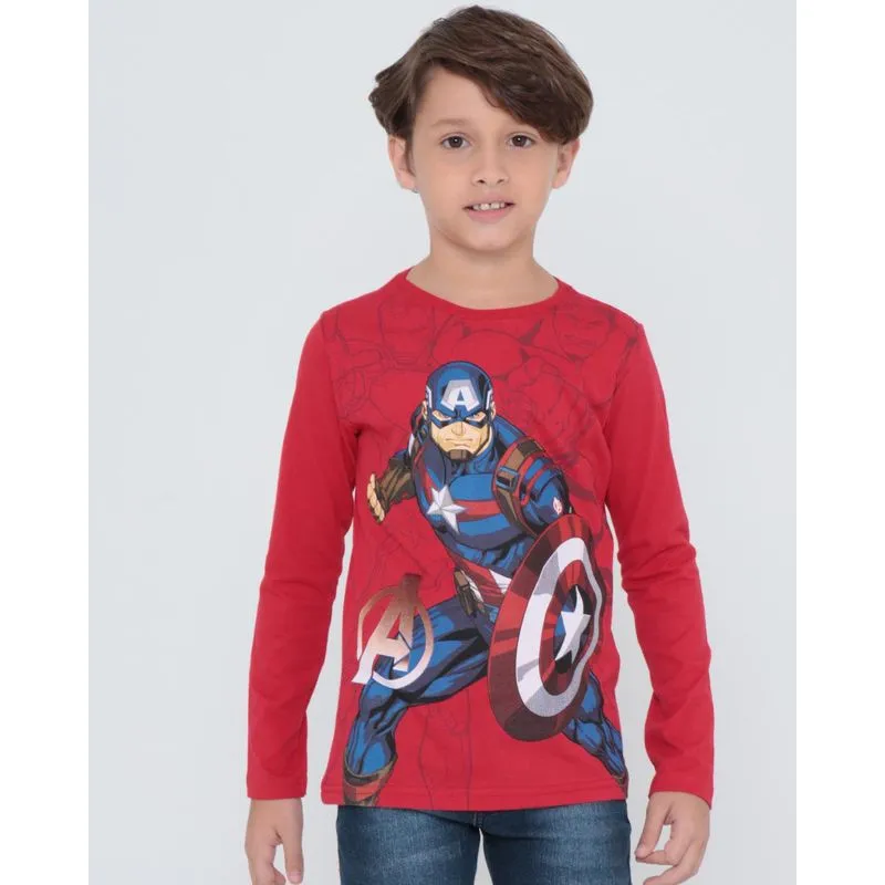 Camiseta Infantil Vingadores Marvel Vermelha 4