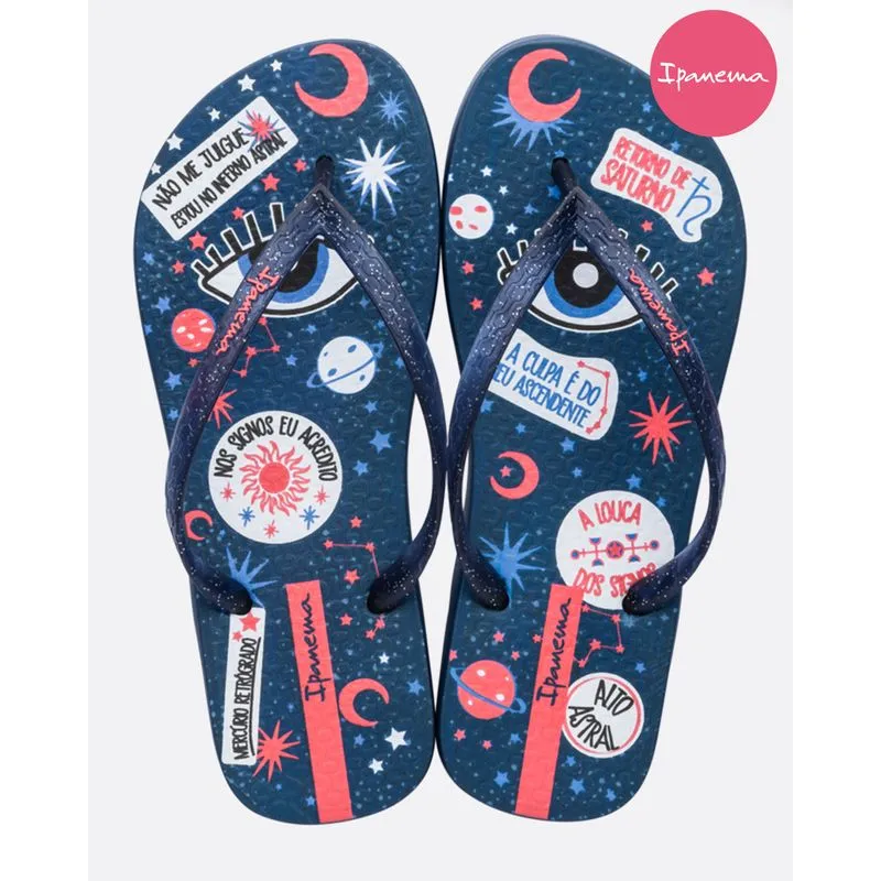 Chinelo Ipanema Feminino Trendy Azul 33/34