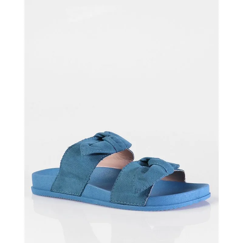 Rasteira Birken Com Laço Azul 36