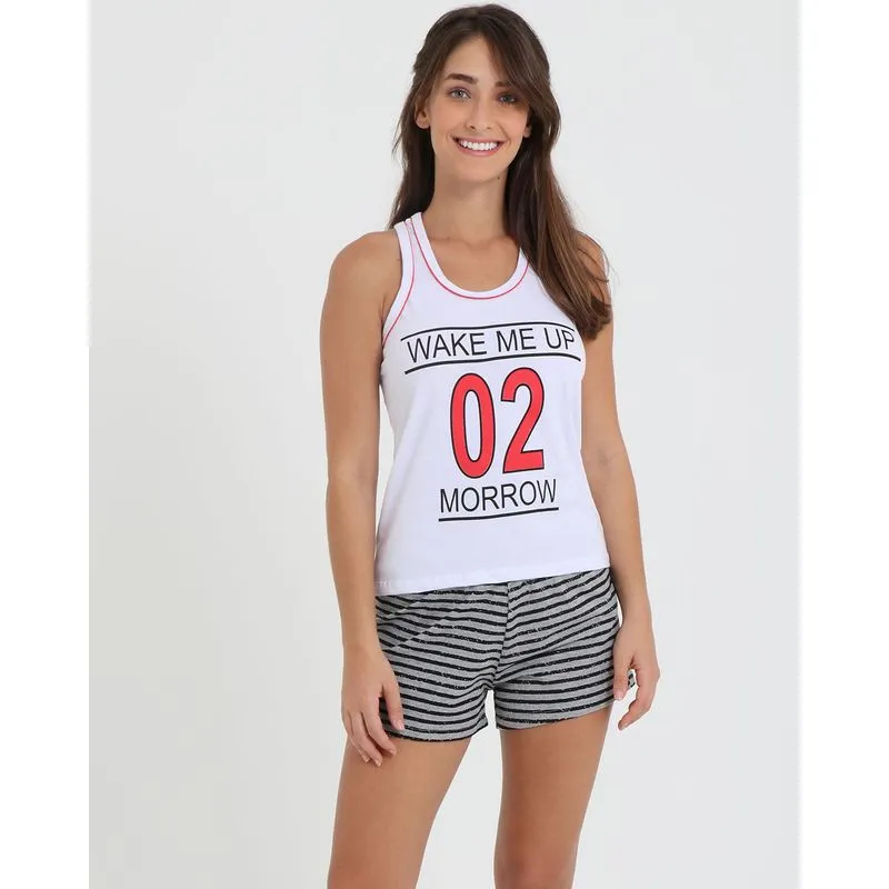 Pijama Feminino Nadador Branco M