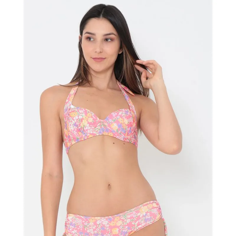 Biquíni Avulso Top Com Bojo Estampa Floral Rosa M