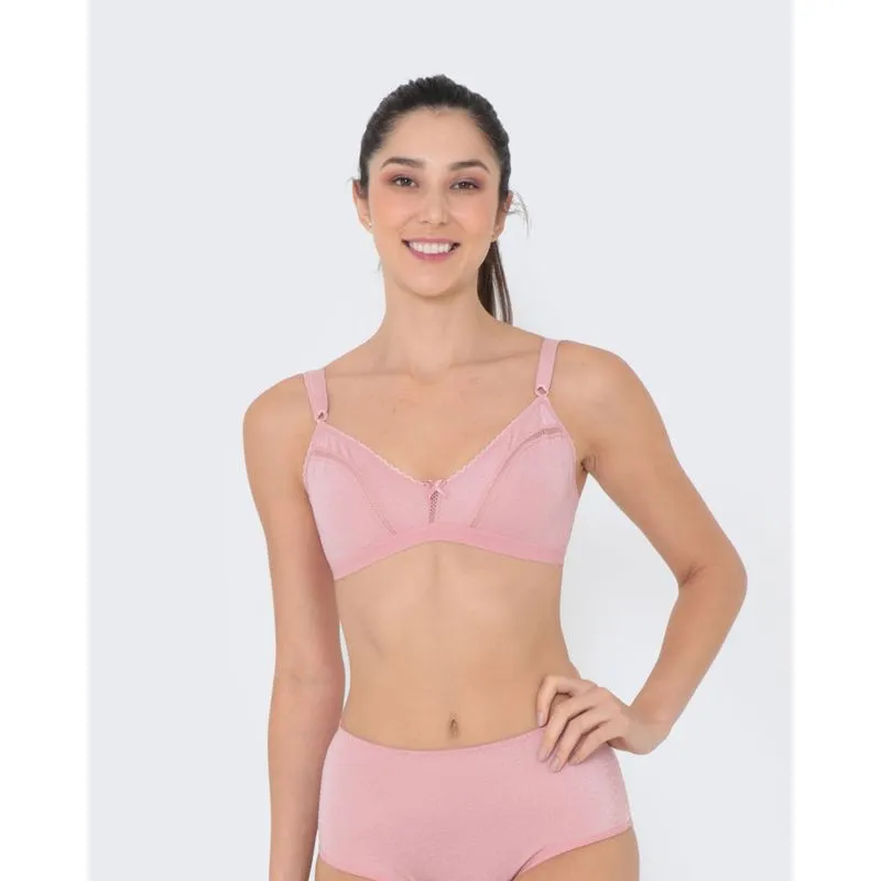 Sutiã Sem Bojo Detalhe Vazado Rosa Claro 44