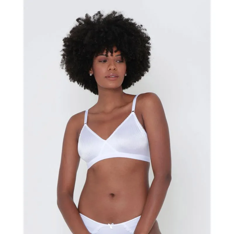 Sutiã Feminino Sem Bojo DeMillus Canelado Branco 42