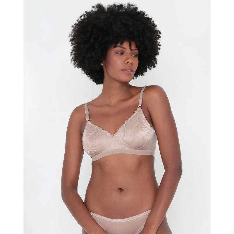 Sutiã Feminino Sem Bojo DeMillus Canelado Bege 38