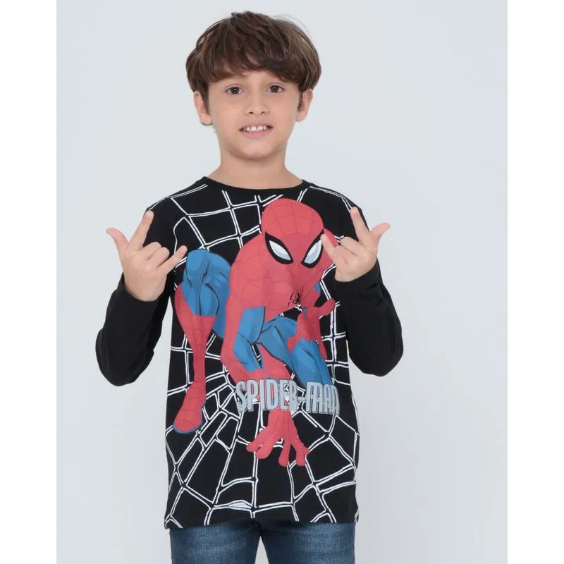 Camiseta Infantil Estampa Homem Aranha Preta 6
