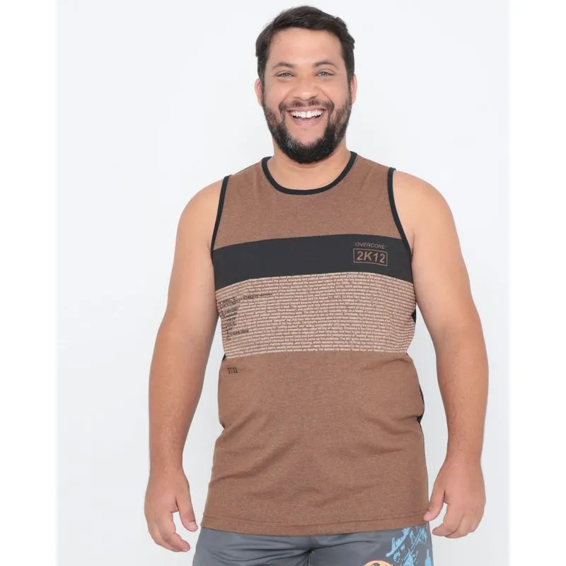 Regata Plus Size Recorte Marrom G4