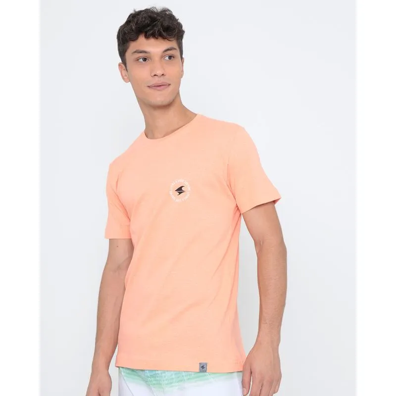 Camiseta Botonê Estampa Coqueiros Laranja M