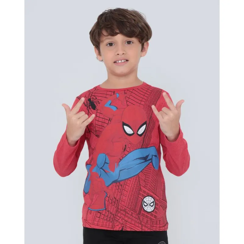 Camiseta Infantil Homem Aranha Flamê Vermelha 12