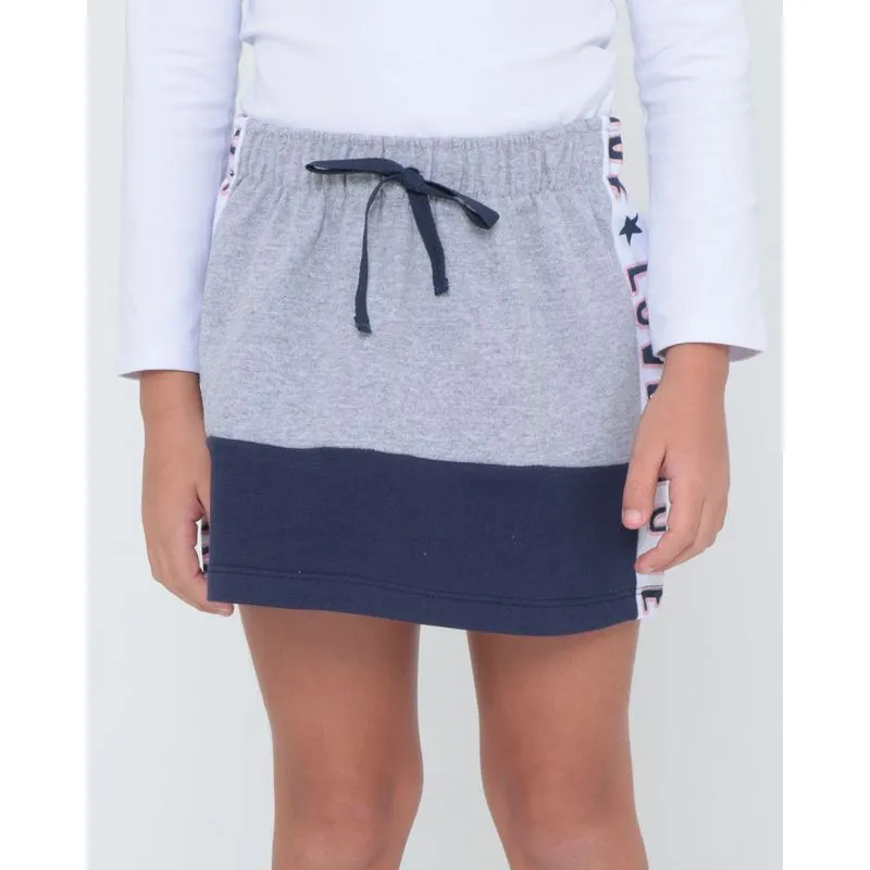 Saia Moletom Infantil Estampa Love Cinza 10