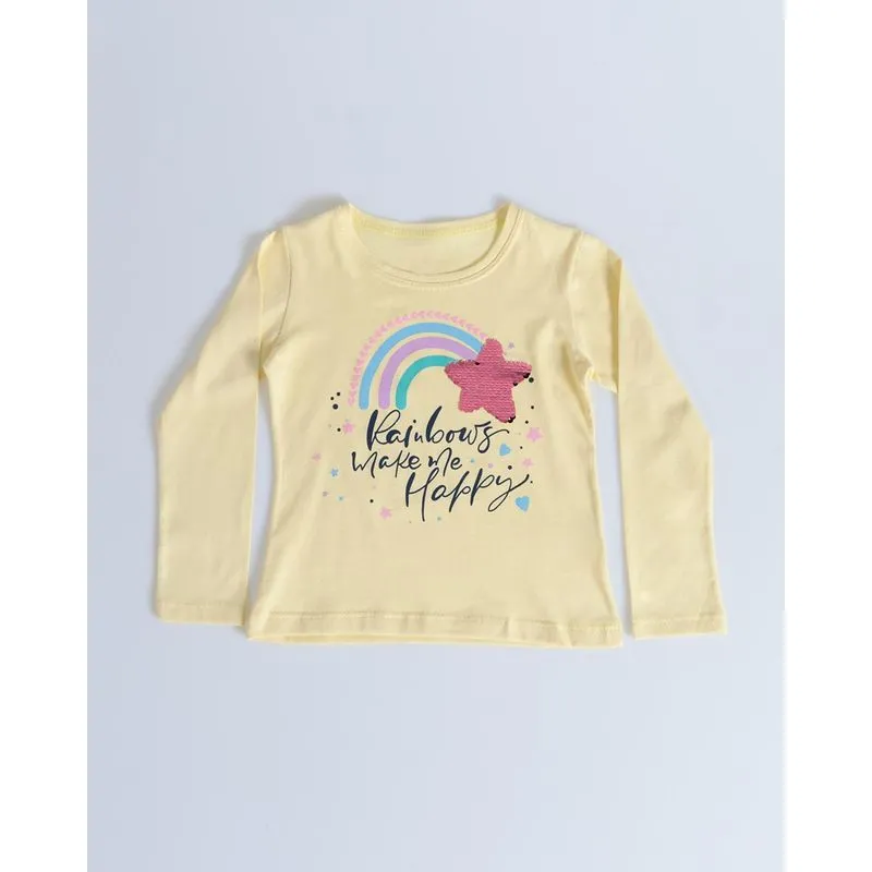 Blusa Bebê Paetê Reversível Amarela 1