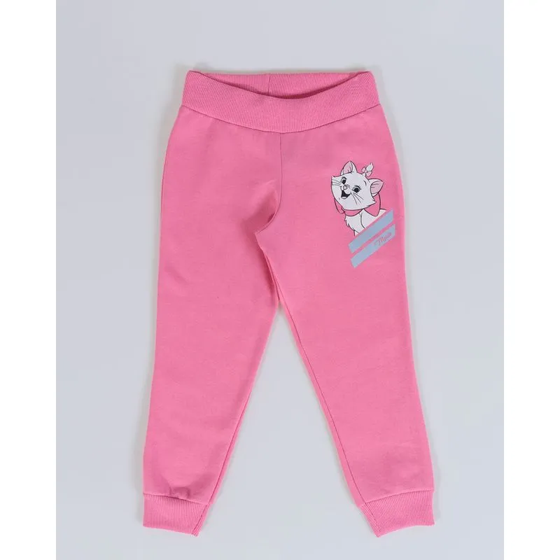 Calça Bebê Moletom Estampa Gata Marie Disney Rosa 1