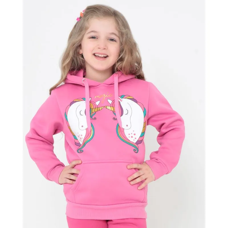 Blusão Infantil Moletom Estampa Unicórnio Rosa 6