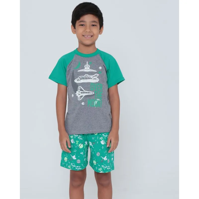 Pijama Infantil Estampa Espaço Mescla Cinza 6
