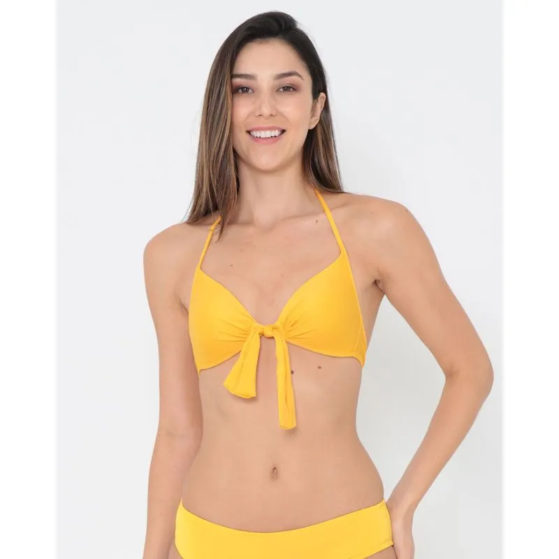 Biquíni Avulso Top Frente Única Com Nózinho Amarelo G