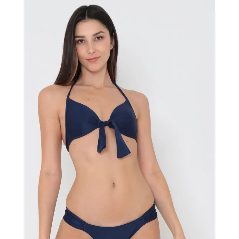 Biquíni Avulso Top Frente Única Nozinho Azul Marinho P
