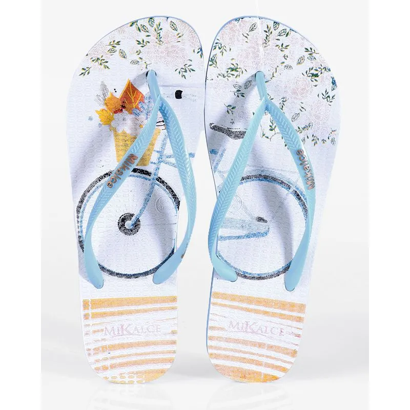 Chinelo Feminino Estampa Bicicleta Azul 41/42