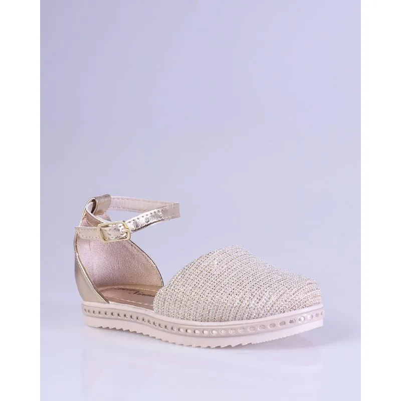Sandália Espadrille Bebê Lurex Dourada 20