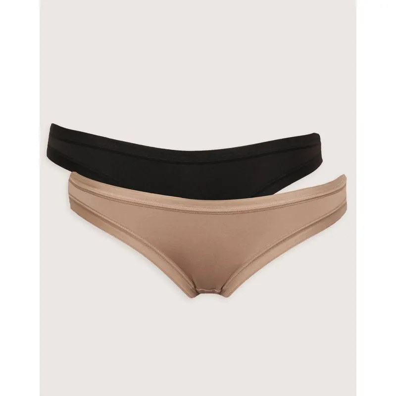 Kit 2 Calcinhas Feminina Biquíni Preta E Bege M