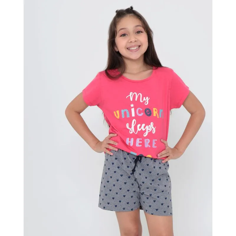 Pijama Juvenil Estampado Rosa 14