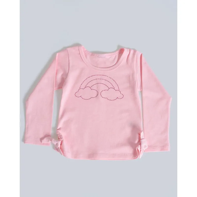 Blusa Bebê Manga Longa Nózinhos Rosa Claro 3