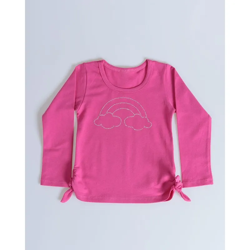 Blusa Bebê Estampa Com Brilho Rosa 2