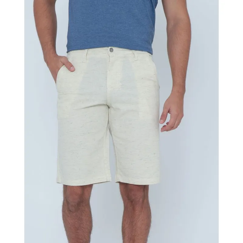 Bermuda Masculina sarja riscada amarelo 42