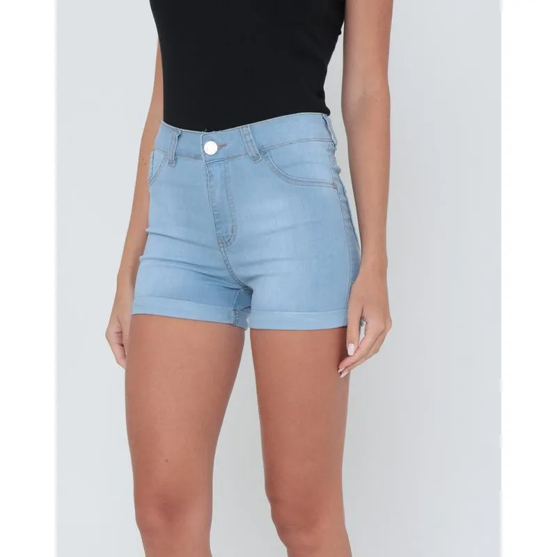 Short Jeans Cintura Média Azul Claro 42
