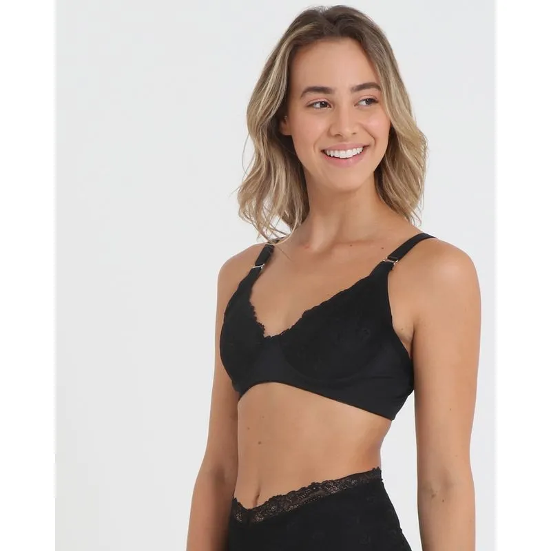 Sutiã Sem Bojo Com Renda Preto 44