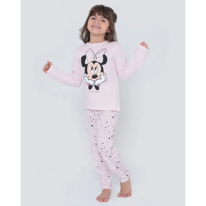 Pijama Infantil Minnie Disney Rosa Claro 8