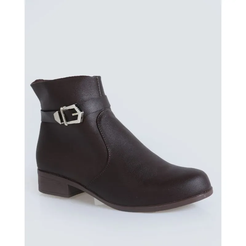 Bota Feminina Cano Curto Marrom Café 38