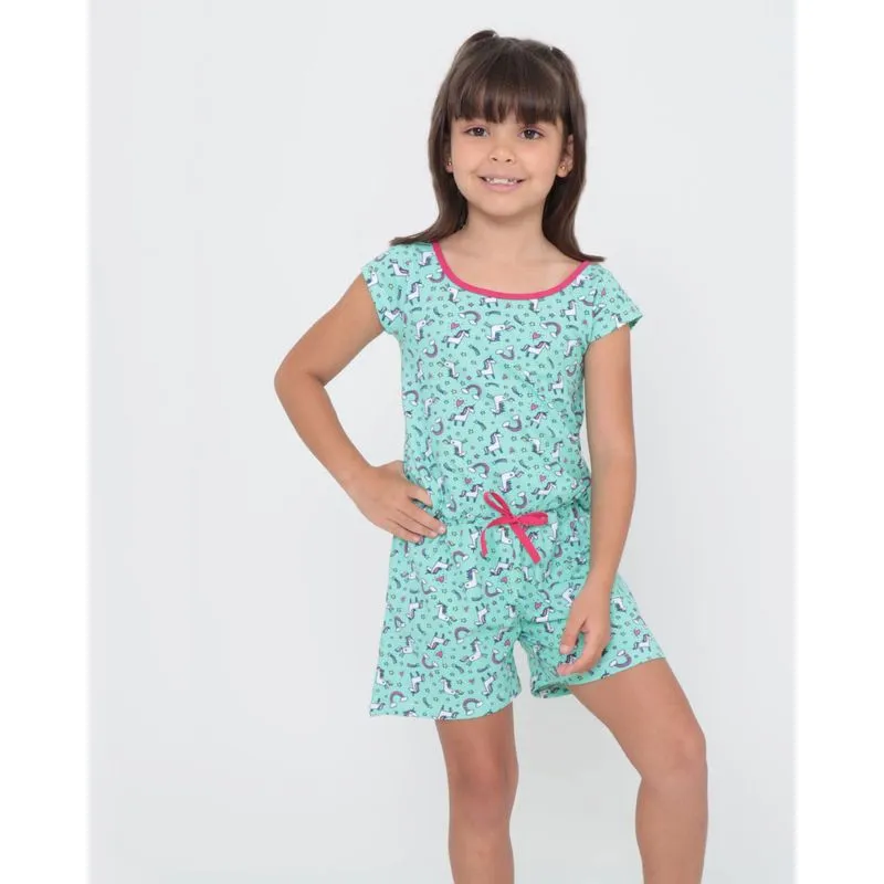 Macaquinho Infantil Unicórnios Verde 8