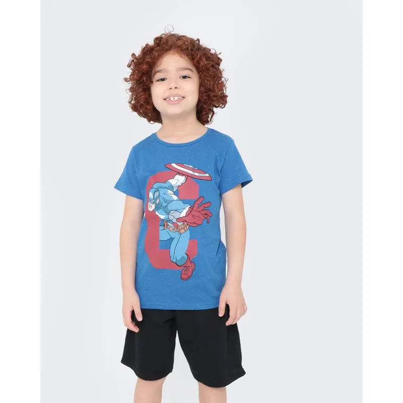 Conjunto Infantil Capitão América Marvel Azul 6