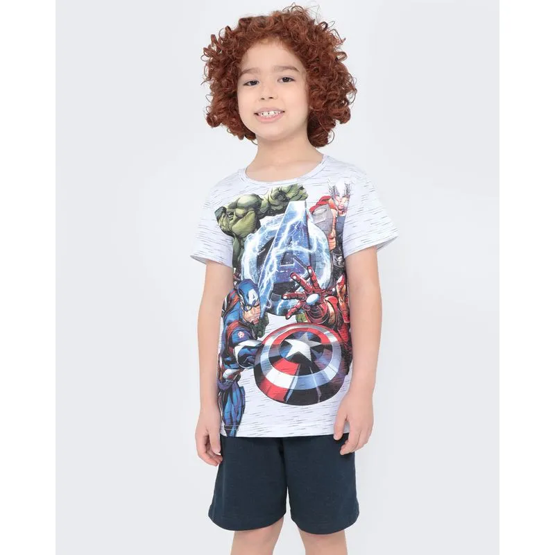 Conjunto Infantil Estampa Vingadores Branco 6