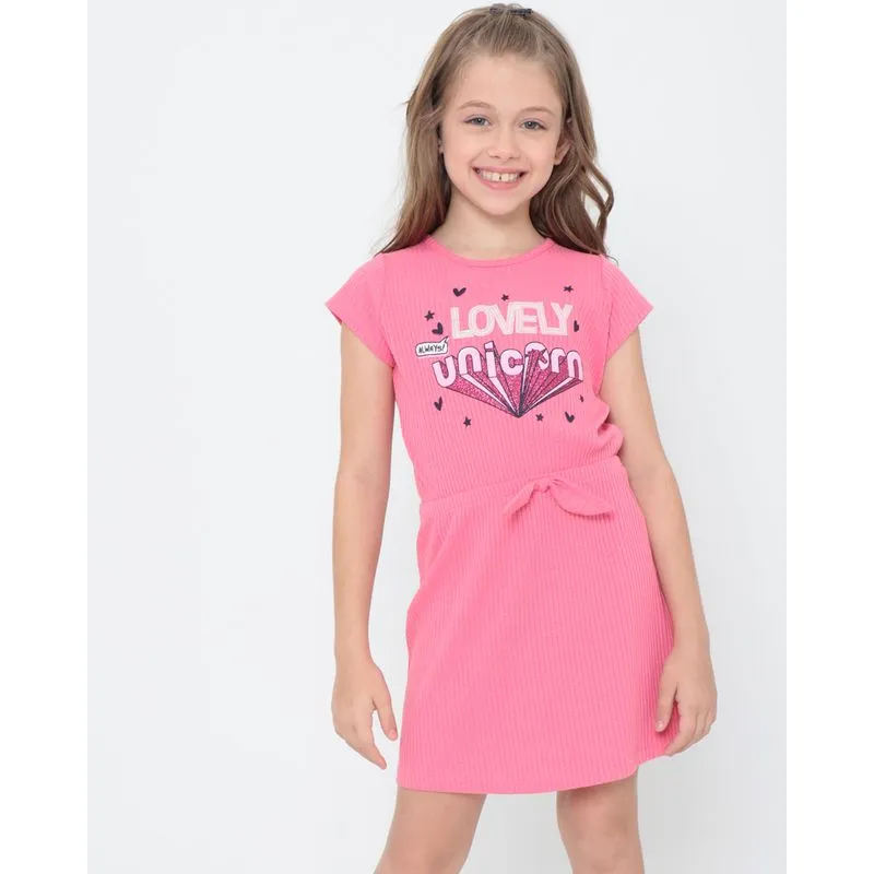 Vestido Infantil Canelado Nozinho Rosa 10