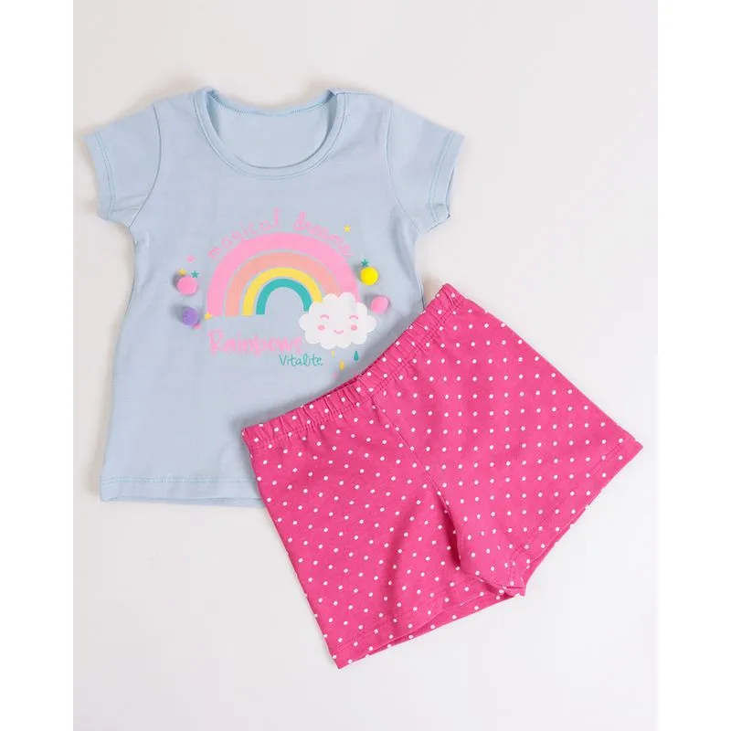 Conjunto Bebê Estampa Arco Íris Azul 2