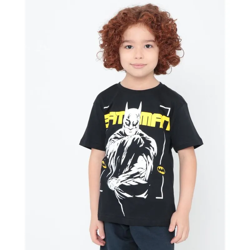 Camiseta Infantil Batman Liga Da Justiça Preta 10
